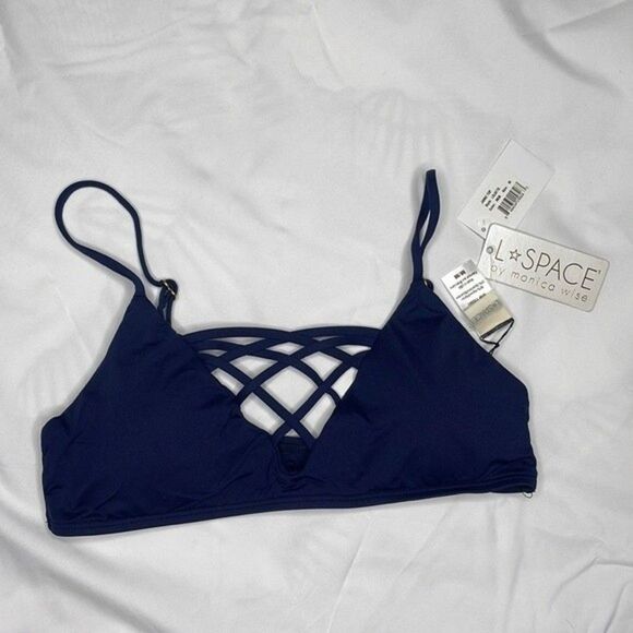 L*Space Womens Size Medium Sensual Solid Jaime Bikini Top - Picture 4 of 8